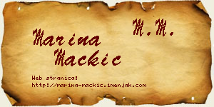 Marina Mačkić vizit kartica